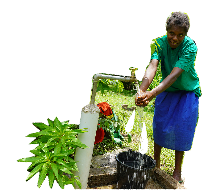 깨끗한 물을 받는 사람