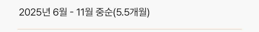 2025년 6월 - 11월 중순 (5.5개월)