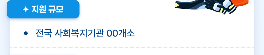 지원 규모: 전국 사회복지기관 00개소