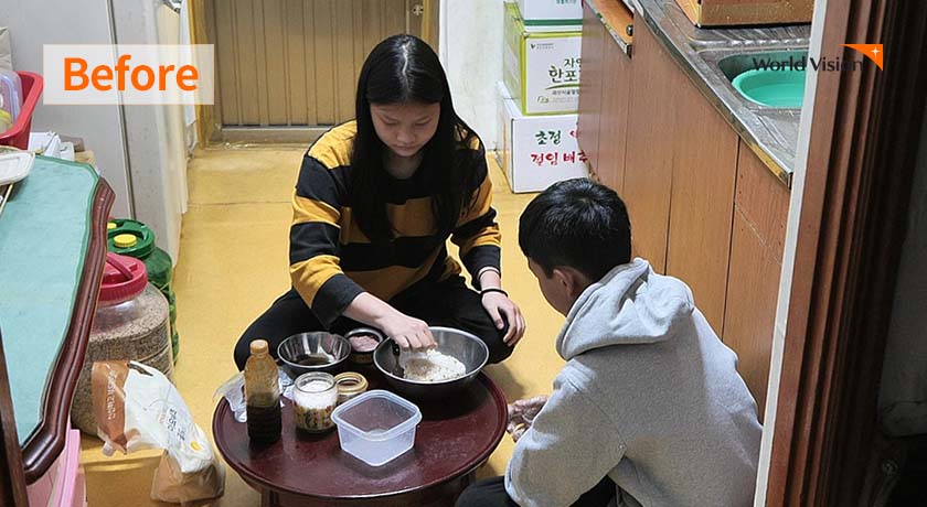 후원자님의 사랑으로 혜인이는 더 깨끗하고 안전한 환경으로 이사하였고 공부에 집중할 수 있는 방이 생겼어요