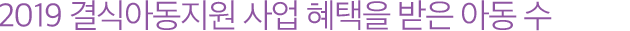 2019 결식아동지원 사업 혜택을 받은 아동 수