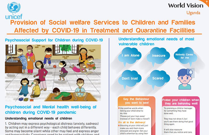 Provision of Social welfare Services to Children and Familles Affected by COVID-19 in Treatment and Quarantine Facilities.