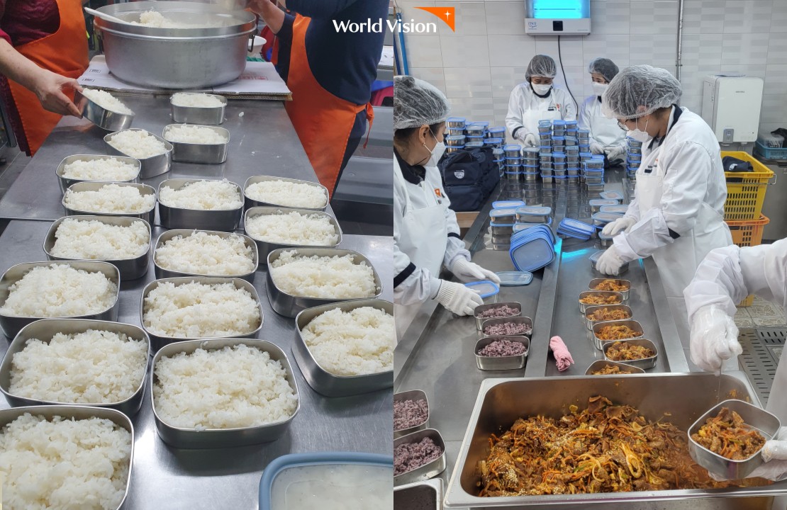 사랑의도시락 조리사진