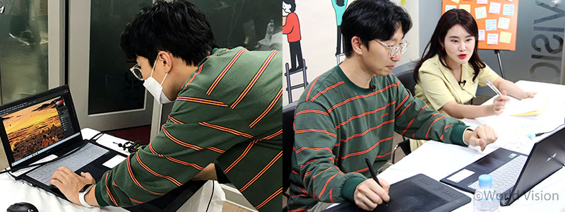 배성태작가 작업하는 모습