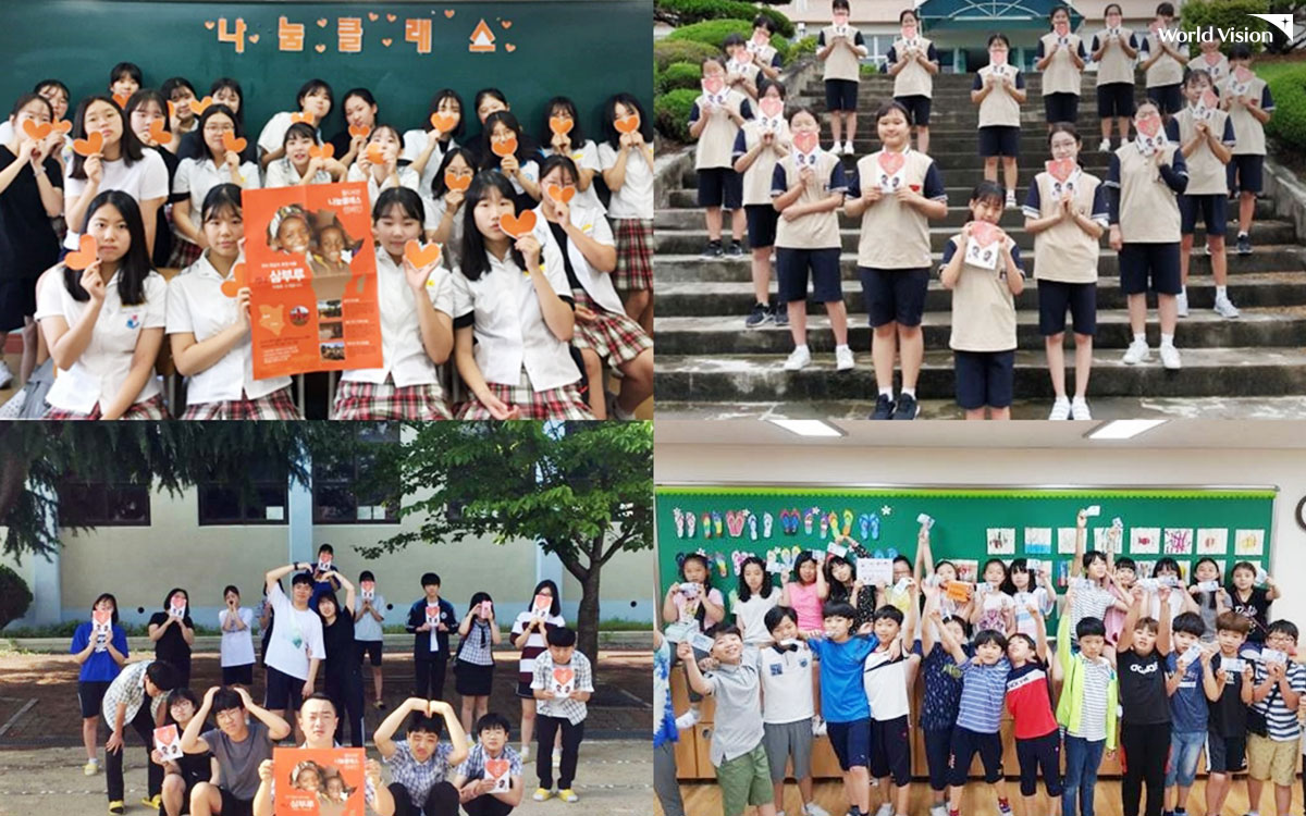 강당을 가득 메운 학생들, 설레는 마음으로 누군가를 기다립니다