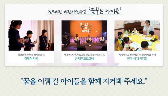 꿈꾸는 아이들 - 경제적 지원, 꿈지원 프로그램, 국내복지사업장 43개