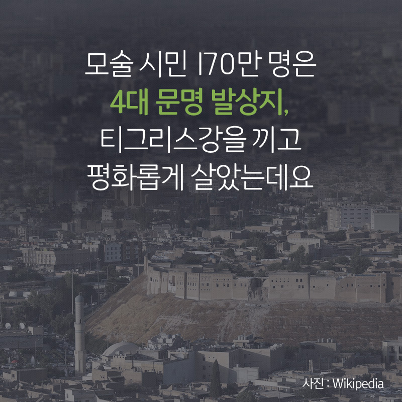 모술 시민 170만 명은 4대 문명 발상지, 티그리스강을 끼고 평화롭게 살았는데요