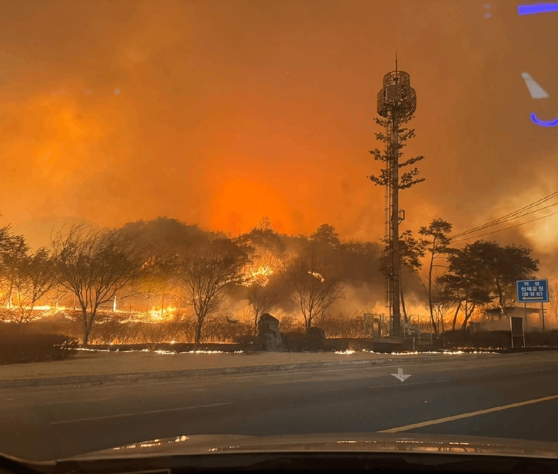 확산되고 있는 산불